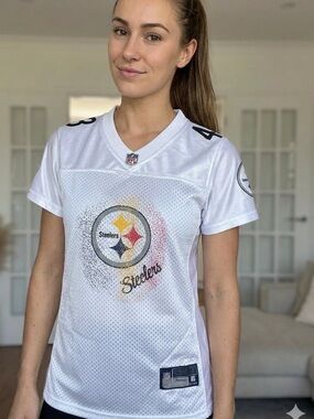 Reebok White Pittsburgh Steelers Women's Jersey with Team Crest
